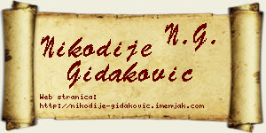 Nikodije Gidaković vizit kartica